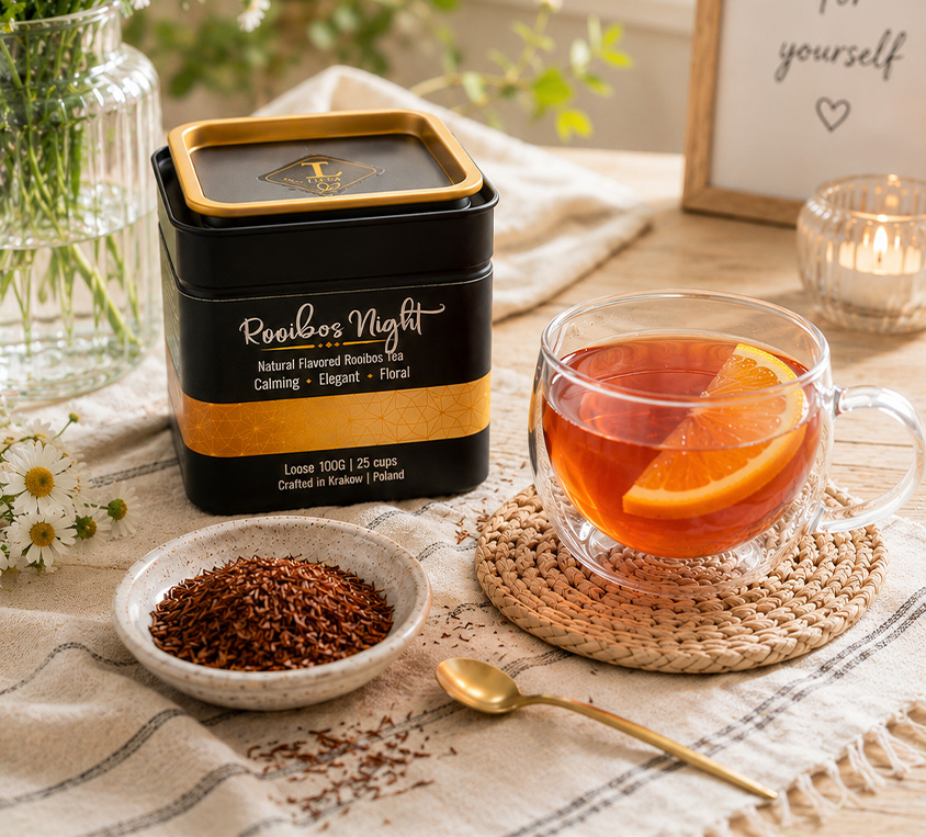 Rooibos Night Honey Blend z miodem i pomarańczą